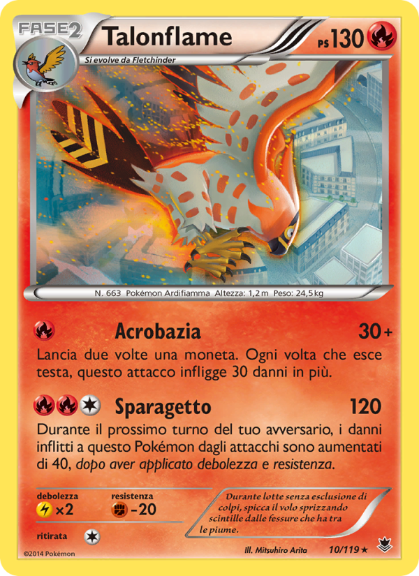 Talonflame 010/124 — Forze Spettrali (Italian Pokémon TCG card)