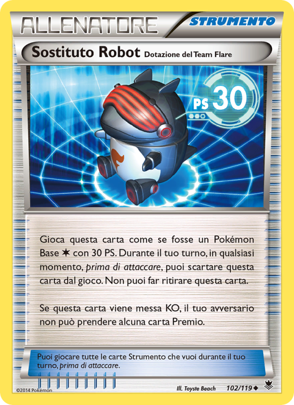 Sostituto Robot [Dotazione del Team Flare] 102/124 — Forze Spettrali (Italian Pokémon TCG card)