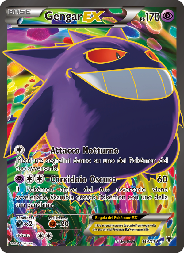 Gengar EX 114/124 — Forze Spettrali (Italian Pokémon TCG card)