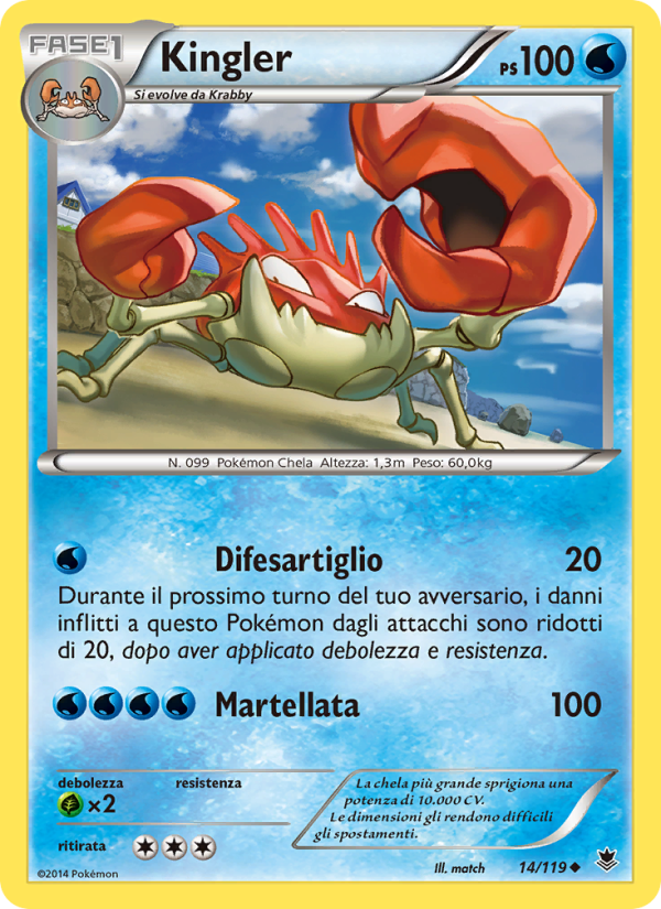 Kingler 014/124 — Forze Spettrali (Italian Pokémon TCG card)