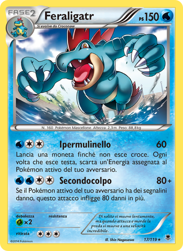 Feraligatr 017/124 — Forze Spettrali (Italian Pokémon TCG card)