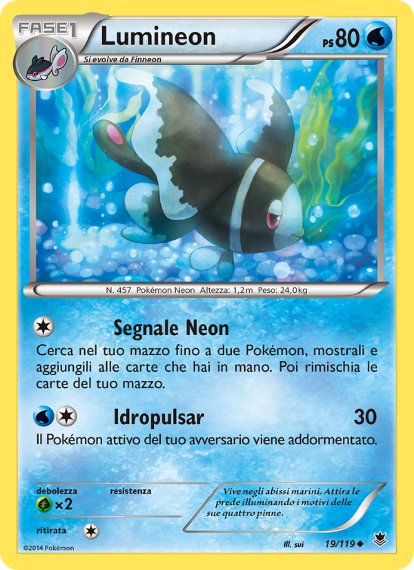 Lumineon 019/124 — Forze Spettrali (Italian Pokémon TCG card)