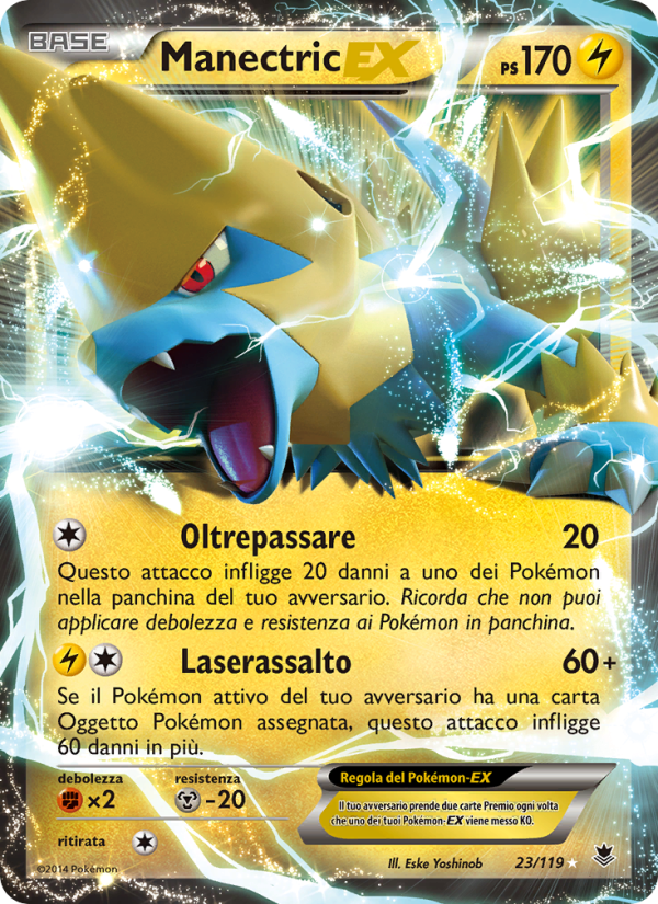 Manectric EX 023/124 — Forze Spettrali (Italian Pokémon TCG card)