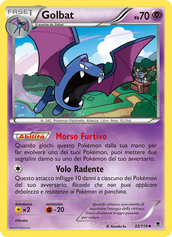Golbat 032/124 — Forze Spettrali (Italian Pokémon TCG card)