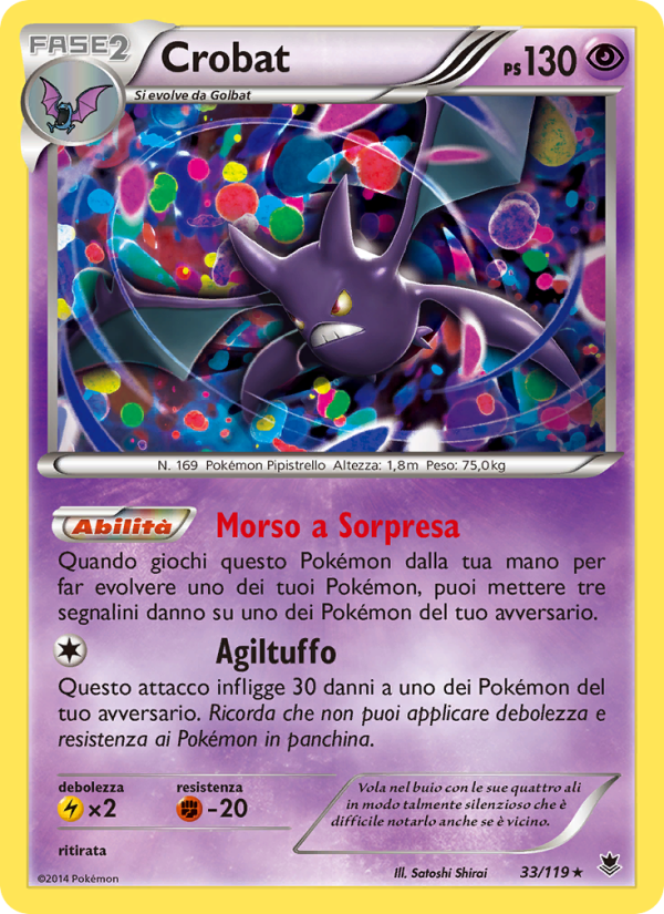 Crobat 033/124 — Forze Spettrali (Italian Pokémon TCG card)