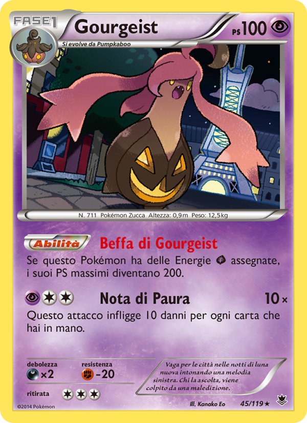 Gourgeist 045/124 — Forze Spettrali (Italian Pokémon TCG card)