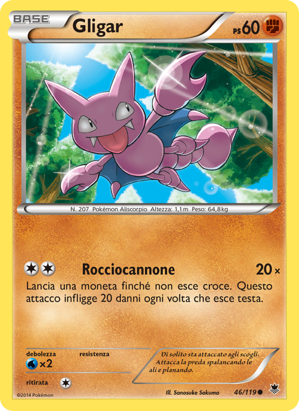 Gligar 046/124 — Forze Spettrali (Italian Pokémon TCG card)
