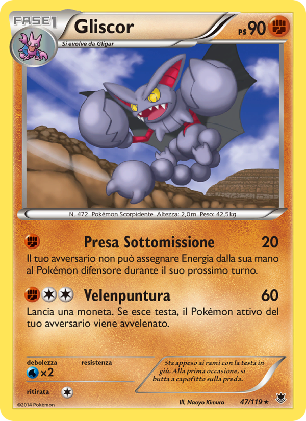 Gliscor 047/124 — Forze Spettrali (Italian Pokémon TCG card)
