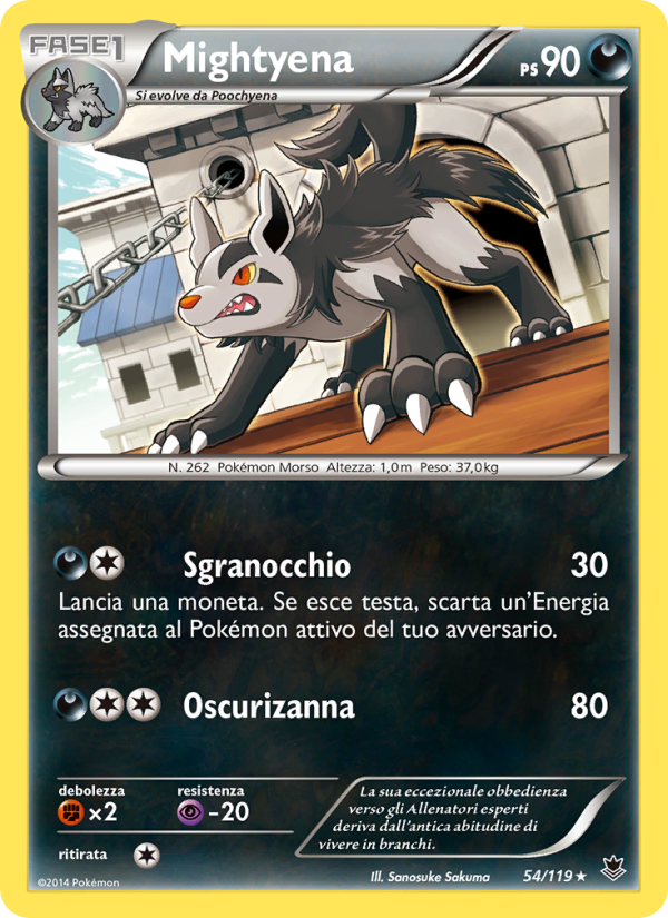 Mightyena 054/124 — Forze Spettrali (Italian Pokémon TCG card)