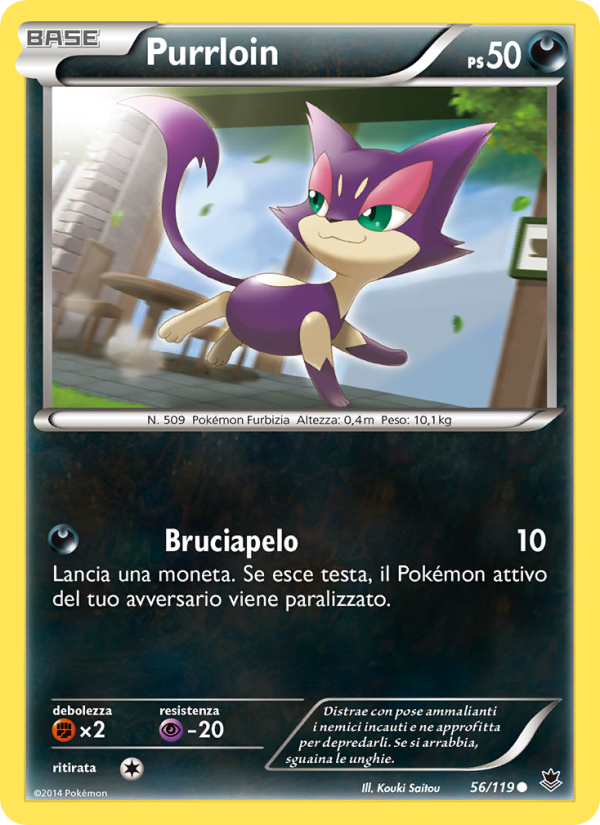 Purrloin 056/124 — Forze Spettrali (Italian Pokémon TCG card)