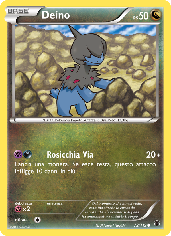 Deino 072/124 — Forze Spettrali (Italian Pokémon TCG card)