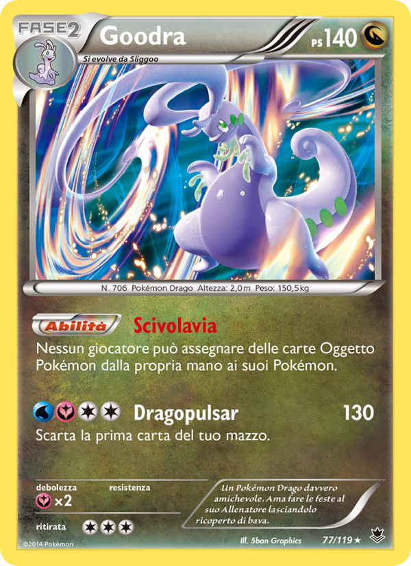 Goodra 077/124 — Forze Spettrali (Italian Pokémon TCG card)