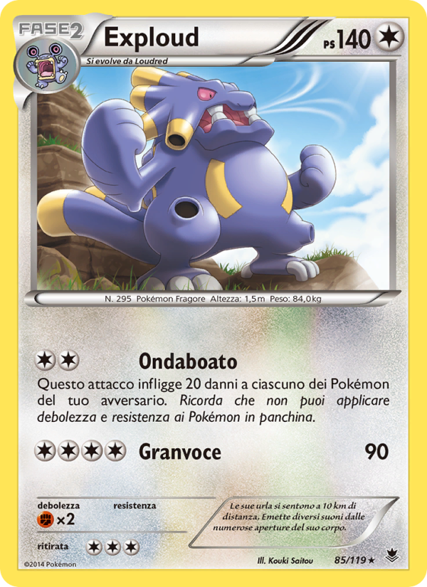 Exploud 085/124 — Forze Spettrali (Italian Pokémon TCG card)
