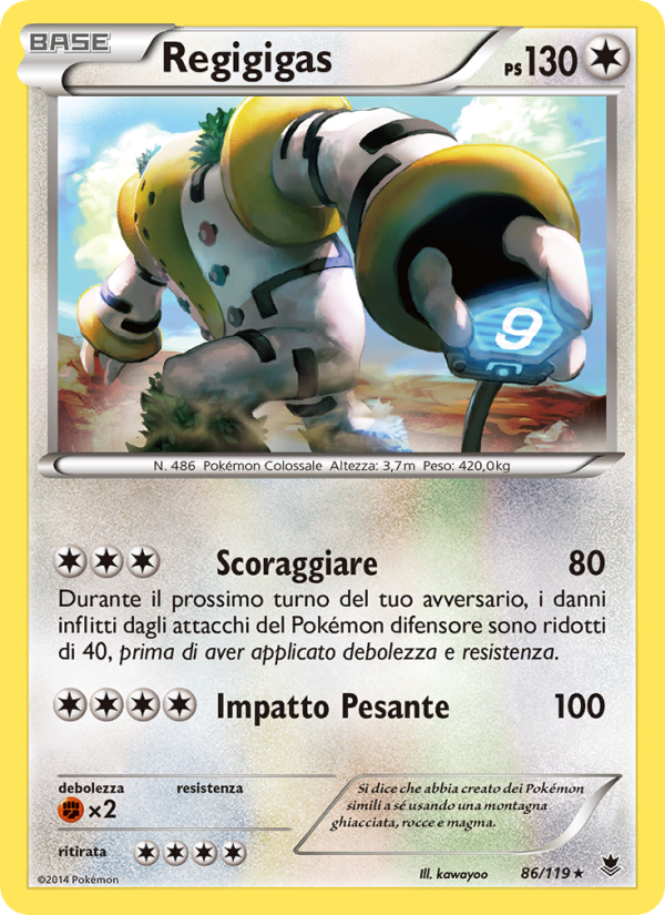 Regigigas 086/124 — Forze Spettrali (Italian Pokémon TCG card)