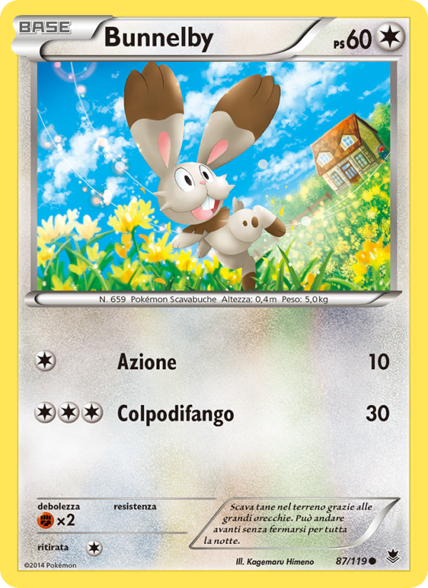 Bunnelby 087/124 — Forze Spettrali (Italian Pokémon TCG card)