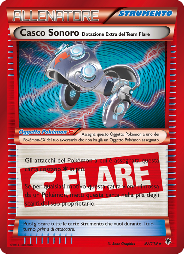 Casco Sonoro [Dotazione Extra del Team Flare] 097/124 — Forze Spettrali (Italian Pokémon TCG card)