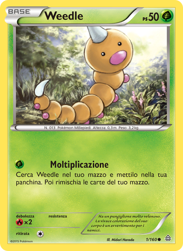 Weedle 001/164 — Scontro Primordiale (Italian Pokémon TCG card)
