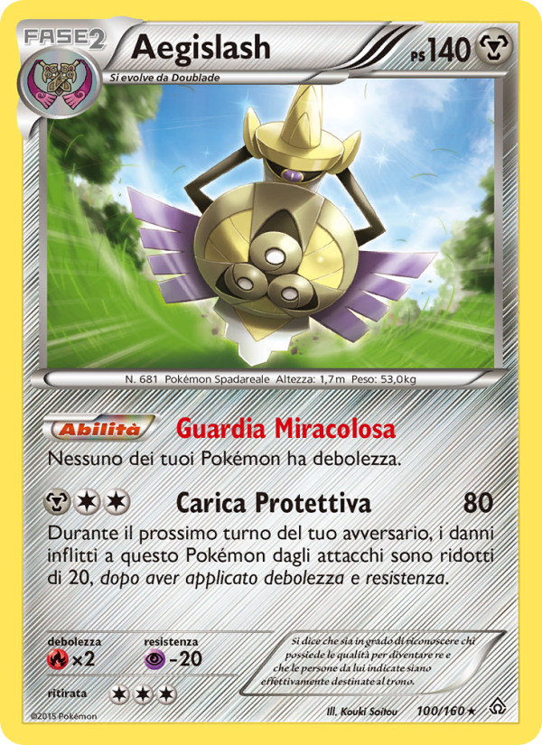 Aegislash 100/164 — Scontro Primordiale (Italian Pokémon TCG card)