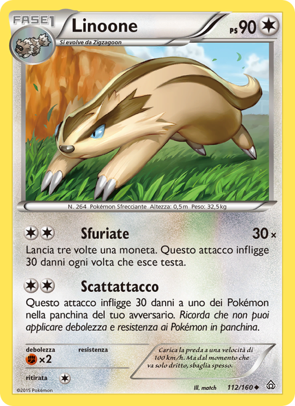 Linoone 112/164 — Scontro Primordiale (Italian Pokémon TCG card)
