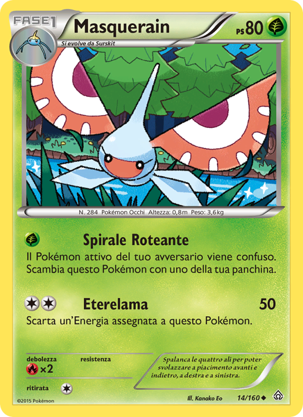 Masquerain 014/164 — Scontro Primordiale (Italian Pokémon TCG card)