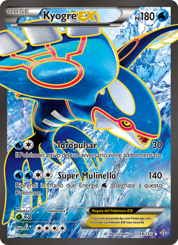 Kyogre EX 148/164 — Scontro Primordiale (Italian Pokémon TCG card)