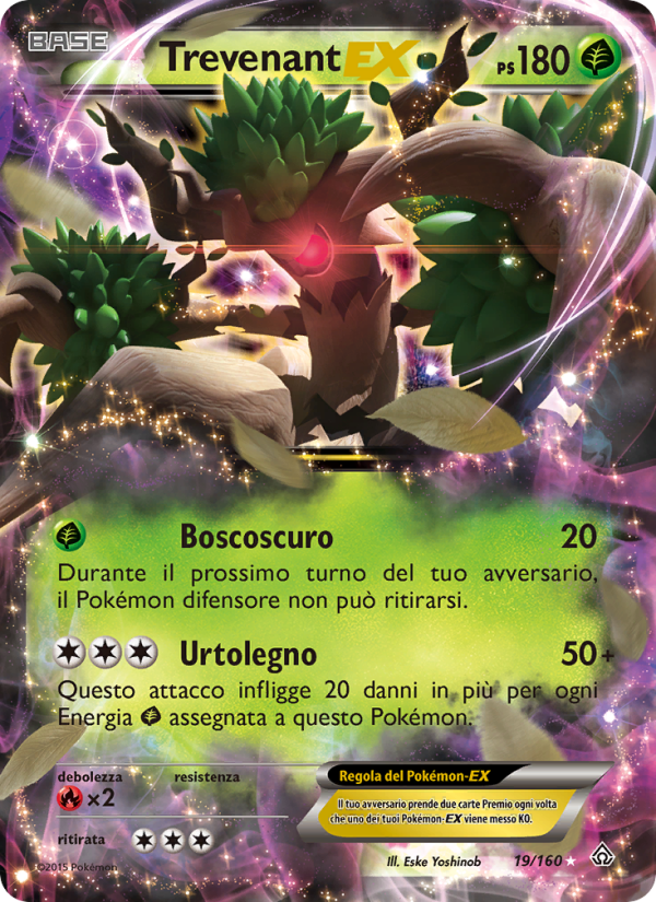 Trevenant EX 019/164 — Scontro Primordiale (Italian Pokémon TCG card)