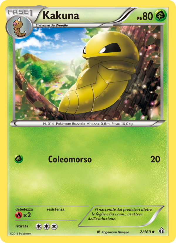 Kakuna 002/164 — Scontro Primordiale (Italian Pokémon TCG card)