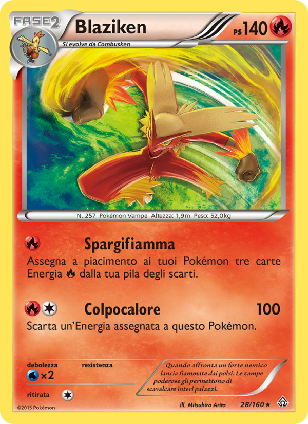Blaziken 028/164 — Scontro Primordiale (Italian Pokémon TCG card)