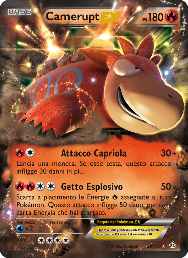 Camerupt EX 029/164 — Scontro Primordiale (Italian Pokémon TCG card)