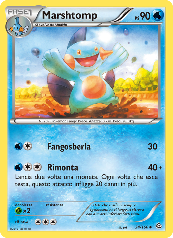 Marshtomp 034/164 — Scontro Primordiale (Italian Pokémon TCG card)