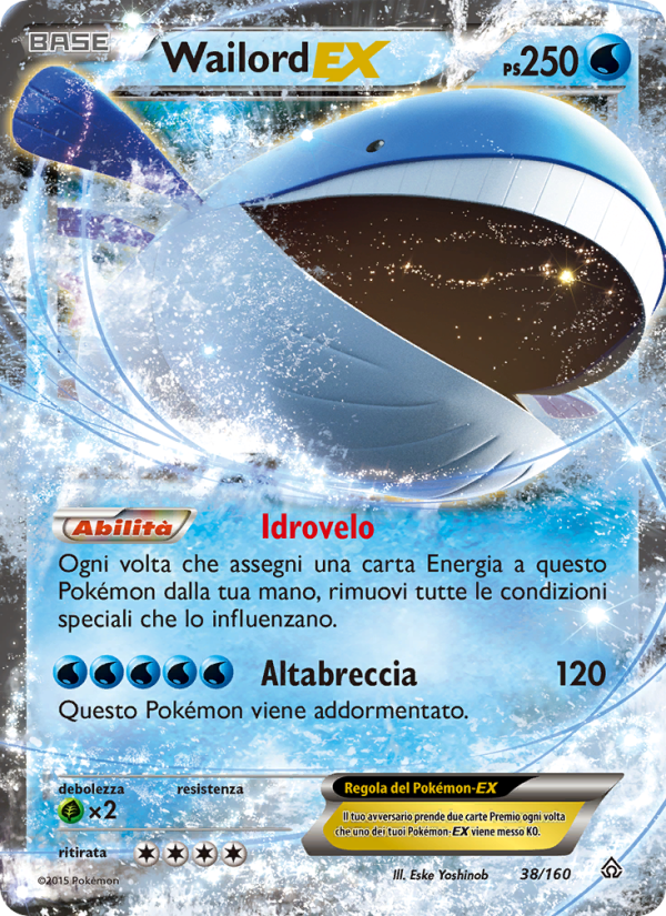 Wailord EX 038/164 — Scontro Primordiale (Italian Pokémon TCG card)