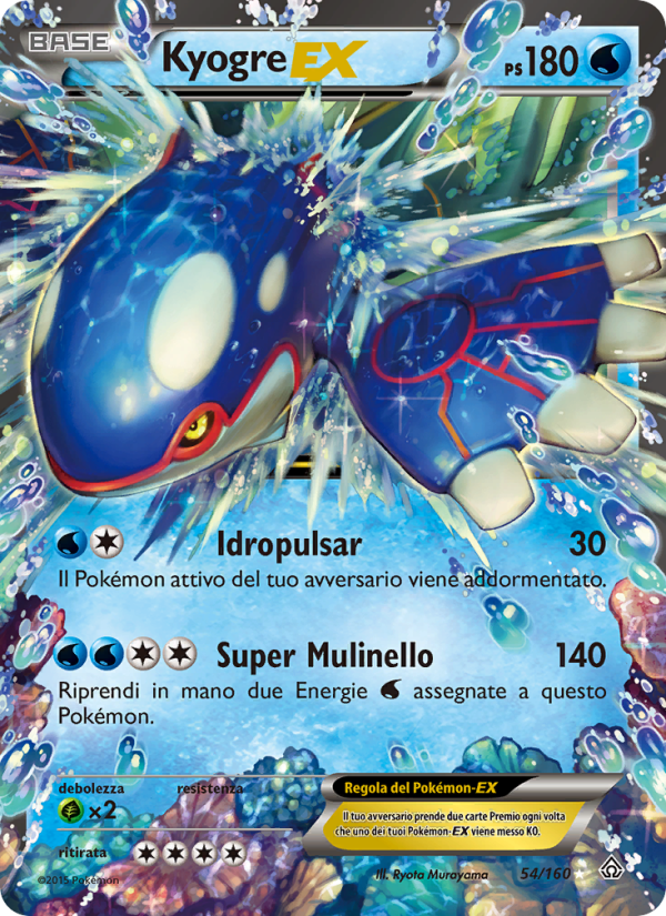 Kyogre EX 054/164 — Scontro Primordiale (Italian Pokémon TCG card)