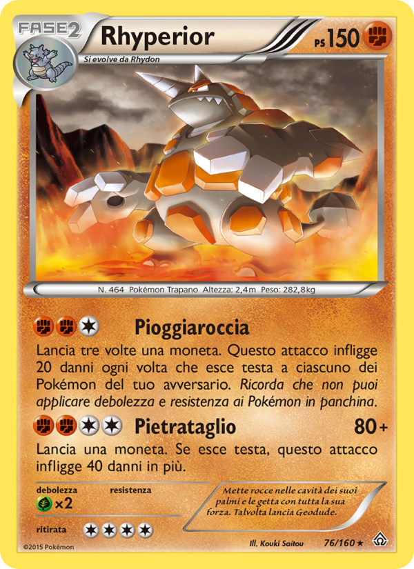 Rhyperior 076/164 — Scontro Primordiale (Italian Pokémon TCG card)