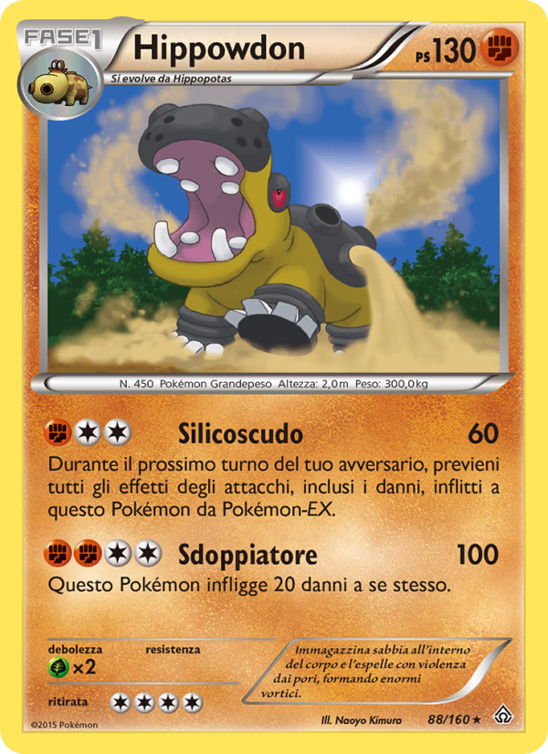 Hippowdon 088/164 — Scontro Primordiale (Italian Pokémon TCG card)