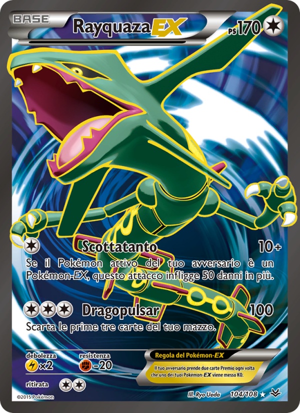 Rayquaza EX 104/112 — Furie Volanti (Italian Pokémon TCG card)