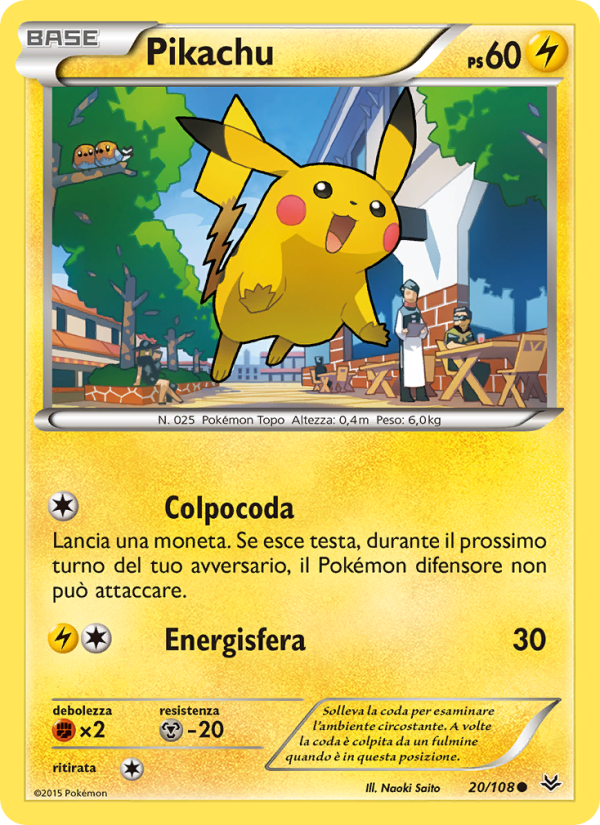 Pikachu 020/112 — Furie Volanti (Italian Pokémon TCG card)
