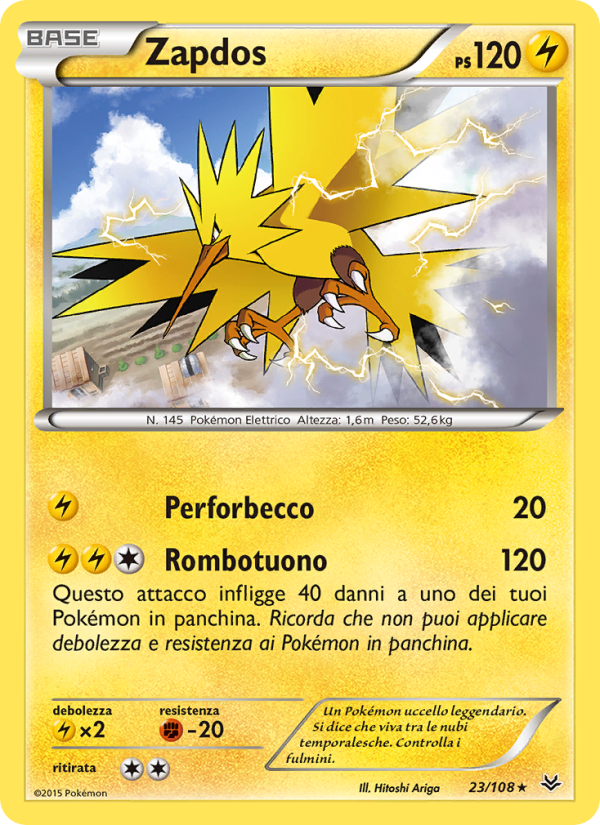 Zapdos 023/112 — Furie Volanti (Italian Pokémon TCG card)