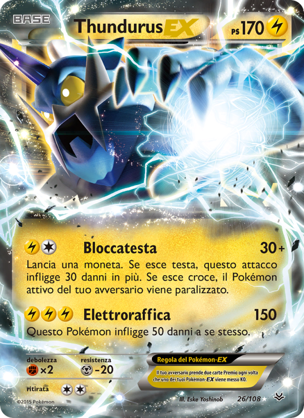 Thundurus EX 026/112 — Furie Volanti (Italian Pokémon TCG card)