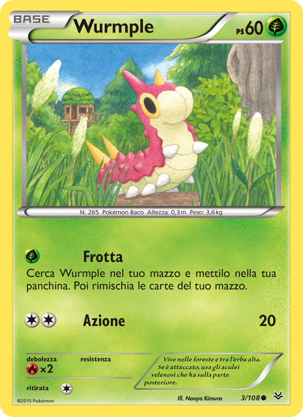 Wurmple 003/112 — Furie Volanti (Italian Pokémon TCG card)