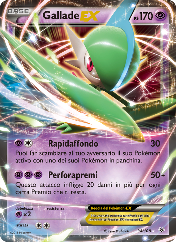 Gallade EX 034/112 — Furie Volanti (Italian Pokémon TCG card)