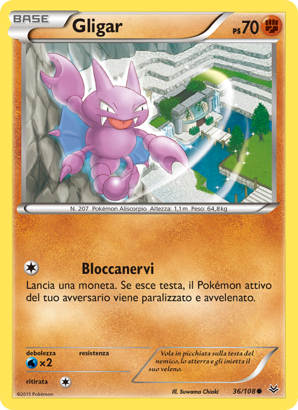 Gligar 036/112 — Furie Volanti (Italian Pokémon TCG card)