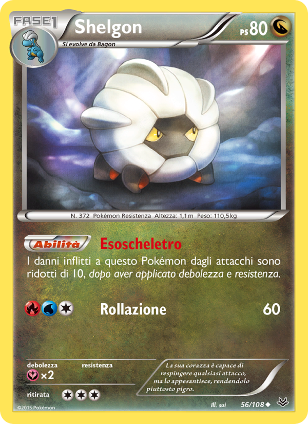 Shelgon 056/112 — Furie Volanti (Italian Pokémon TCG card)