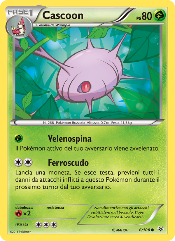 Cascoon 006/112 — Furie Volanti (Italian Pokémon TCG card)