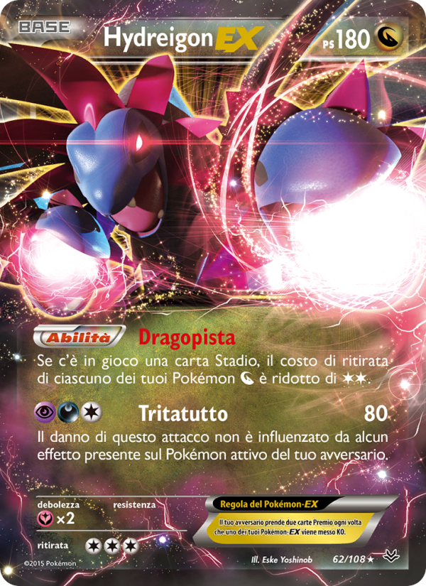 Hydreigon EX 062/112 — Furie Volanti (Italian Pokémon TCG card)