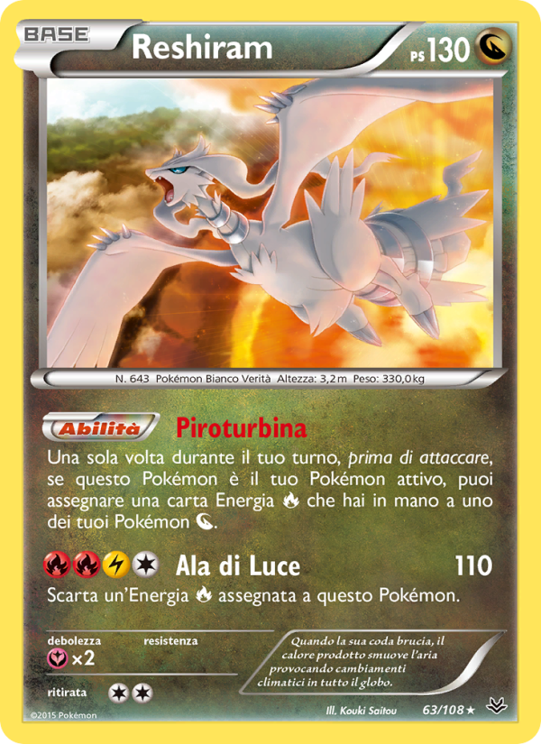 Reshiram 063/112 — Furie Volanti (Italian Pokémon TCG card)