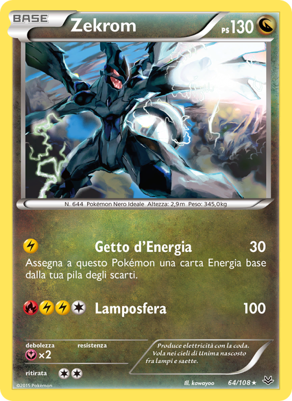 Zekrom 064/112 — Furie Volanti (Italian Pokémon TCG card)