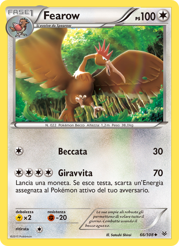 Fearow 066/112 — Furie Volanti (Italian Pokémon TCG card)