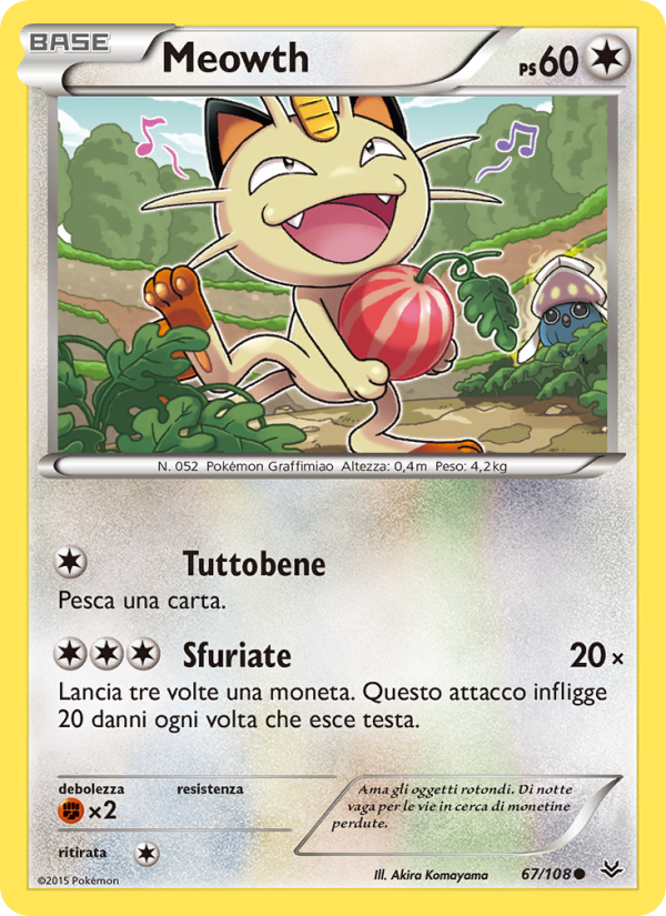 Meowth 067/112 — Furie Volanti (Italian Pokémon TCG card)
