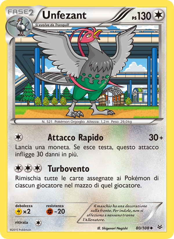 Unfezant 080/112 — Furie Volanti (Italian Pokémon TCG card)