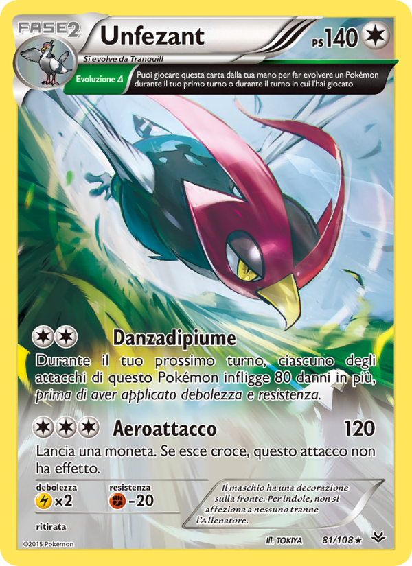 Unfezant 081/112 — Furie Volanti (Italian Pokémon TCG card)